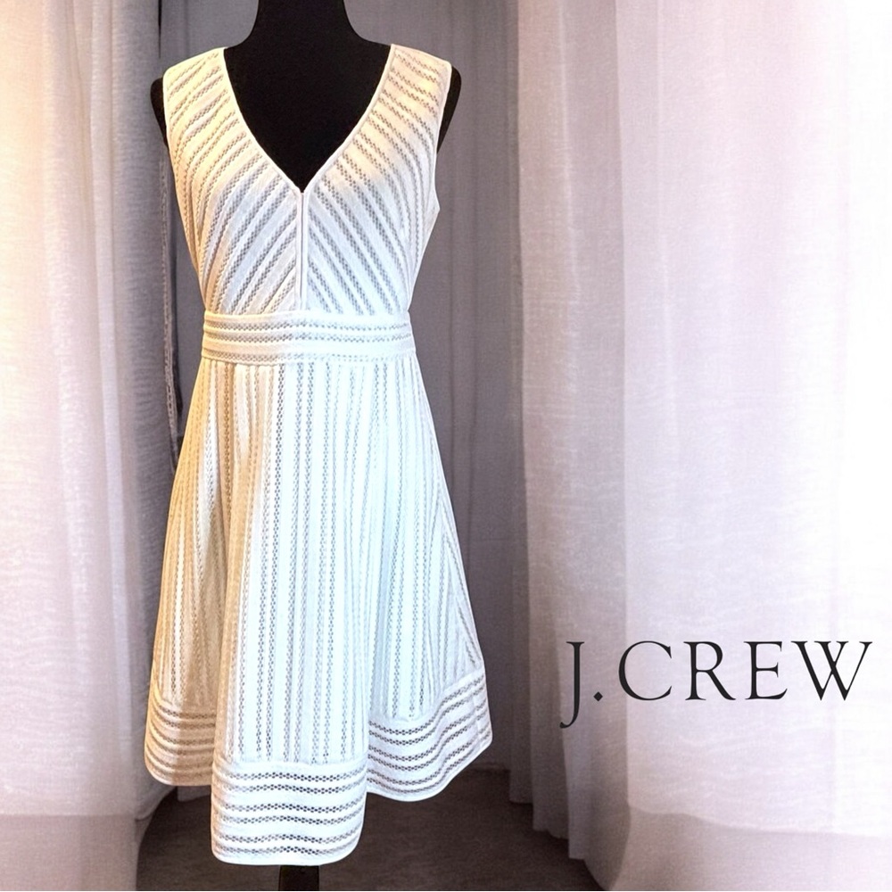 J. Crew White Eyelet Fit-and-Flare Dress